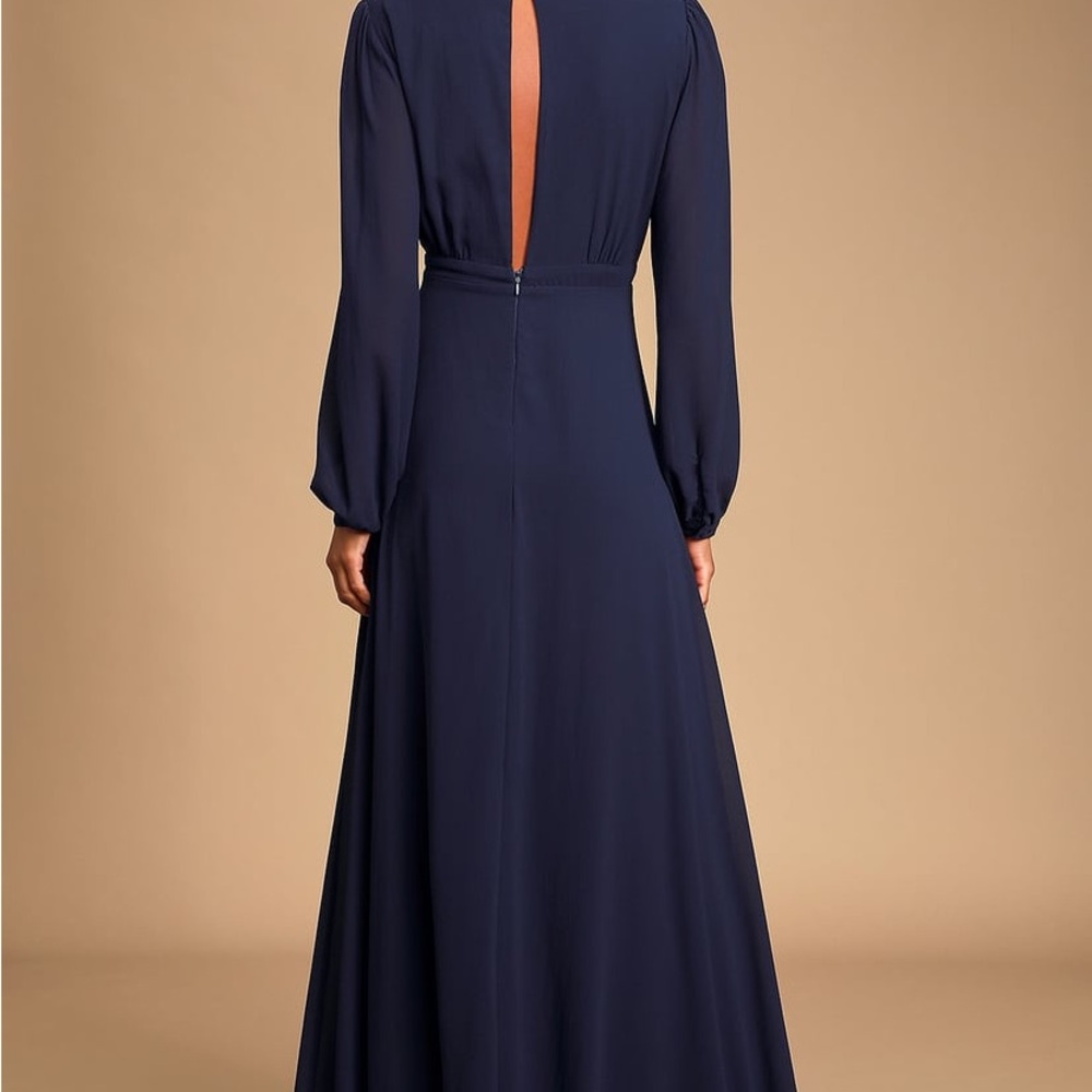 Elegant Navy Blue Maxi Dress lulus - Picture 3 of 5